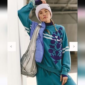 Fp Movement By Free People All Star Buti Logo Pullover In Midnight Jade Combo